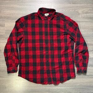 L.L. Bean Men's Scotch Plaid Flannel Shirt - Red/Black